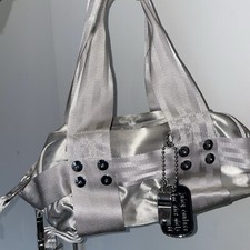 Juicy Couture Grey Vintage Whistle Dog Tag Seatbelt Handbag - Y2k - Worn Once