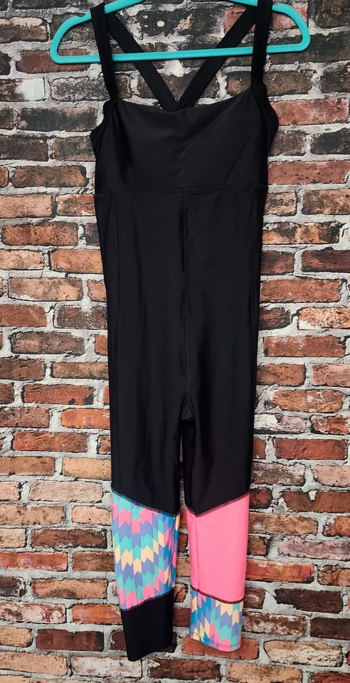 Breathe by Body Glove Jumpsuit Bodysuit Black Large Crossover Back Yoga Swim Gym - Image 2 of 4