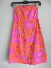 LILLY PULITZER Sneaky Tiki Strapless Tie Back Dress Vintage White Label SZ 6P