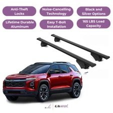 ERKUL Roof Rack Cross Bars for Chevrolet Equinox 2025 for Raised Rails - Black