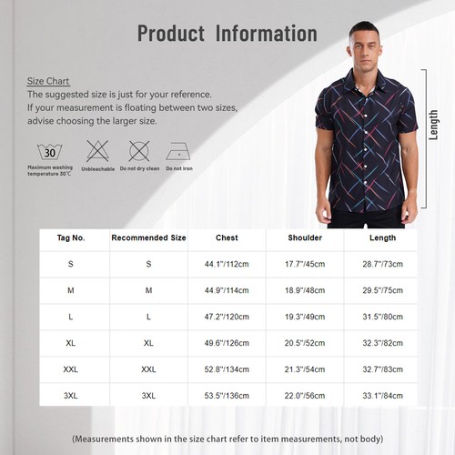 Mens Colorful Striped Casual Short Sleeve Button Down Vacation Holiday Tops - Picture 36 of 77