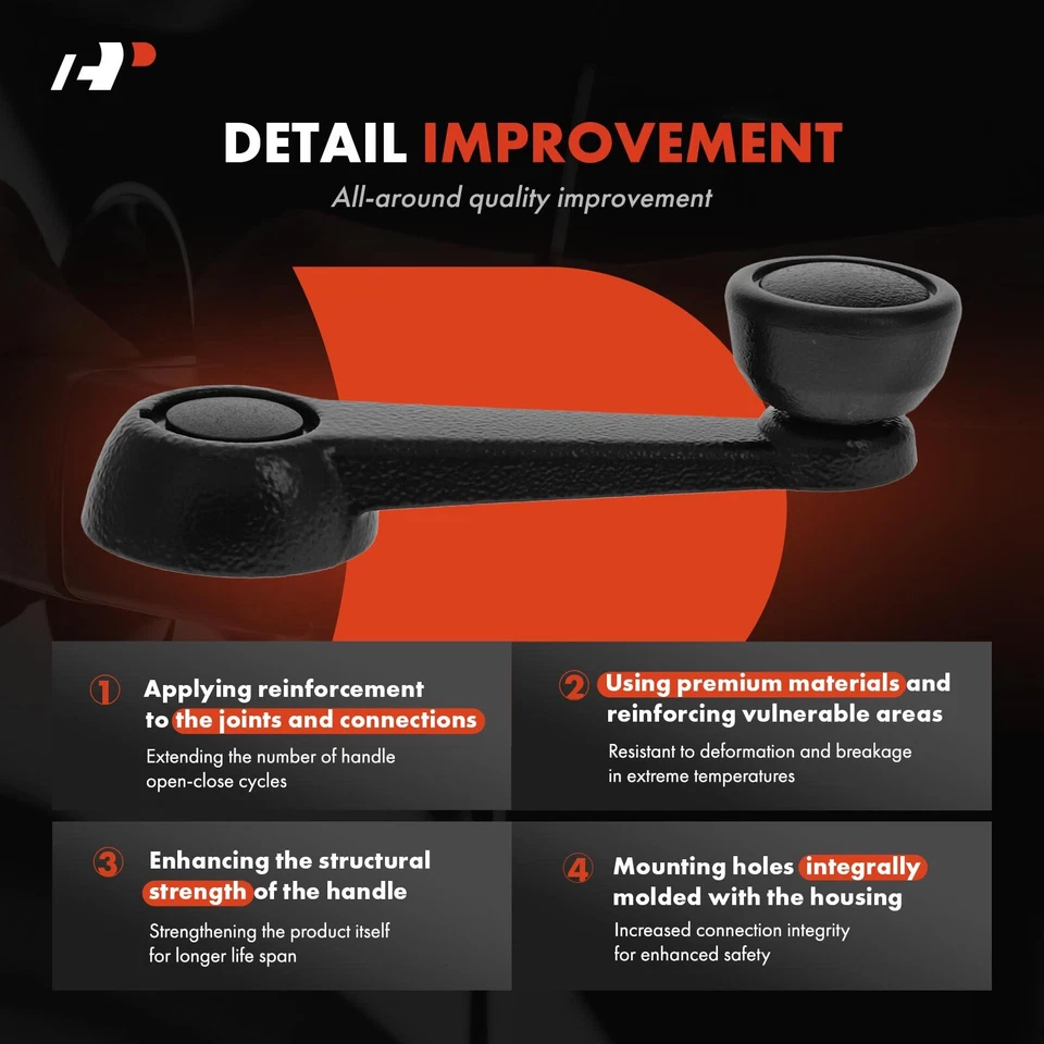 Manivela ventana camioneta negra izquierda/derecha A-Premium para Ford L9000 1994-1997 Foto 3 de 4