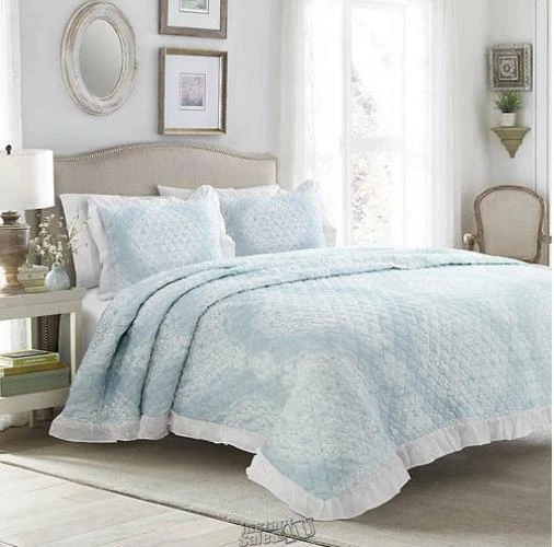 Juego de colcha de 3 piezas Lush Décor Lucianna azul completo queen Foto 2 de 2