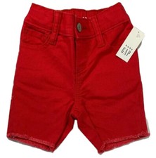 NWT Baby Gap Boy Girl 5T Red Denim Shorts with Stretch and Adjustable Waist