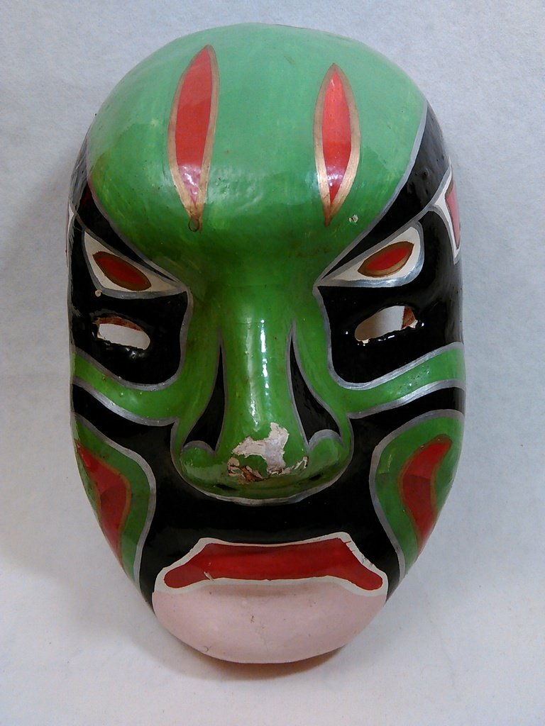 KABUKI AGE Japanese Kabuki Doll Vtg Lion Dancer Renjishi Ningyo Red