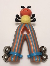  Vintage Justb-byou Battat Bells Musical Baby Rattle LadyBug Toy Tambourine