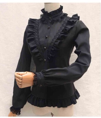 Custom Made To Order Stand-Up Collar Lolita Gothic Blouse