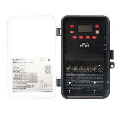 TORK NSI EW120B-C DIGITAL TIME SWITCH, 24-HOUR OR 7-DAY, WEATHERPROOF, SPDT