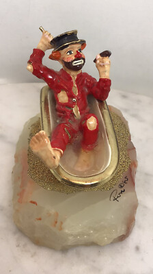 Ron Lee　ロン・リー　ピエロ　英国兵　Hobo in England　置物 RON LEE Hobo Clown Bathtub Smoking Cigar Scrubbing 1985 | eBay