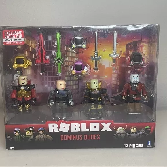 Roblox Action Collection - Dominus Dudes Four Figure Pack [Includes  Exclusive Virtual Item]