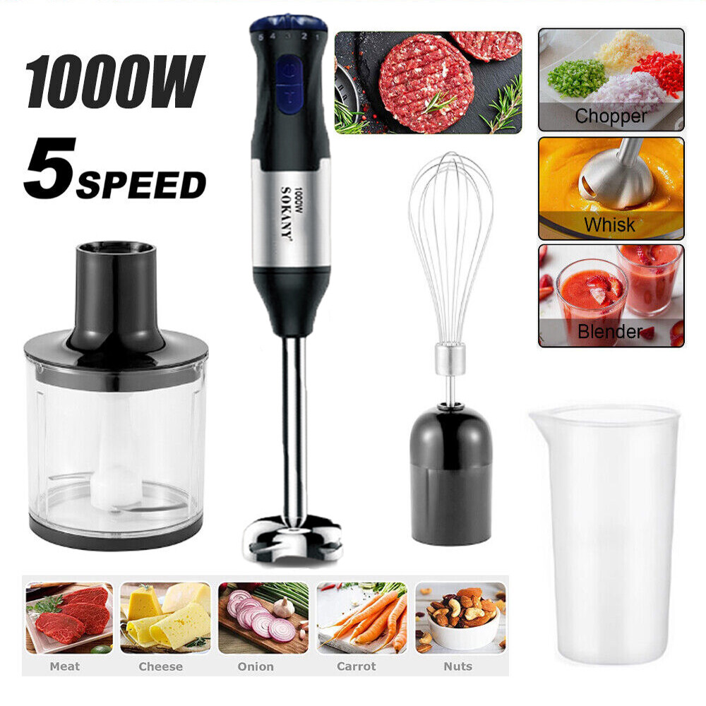 1000W Immersion Blender Hand Blender Electric 5-in-1 Immersi