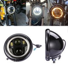 Universal 5.75 Inch Motorcycle Headlight Assembly With Housing Bucket For Honda