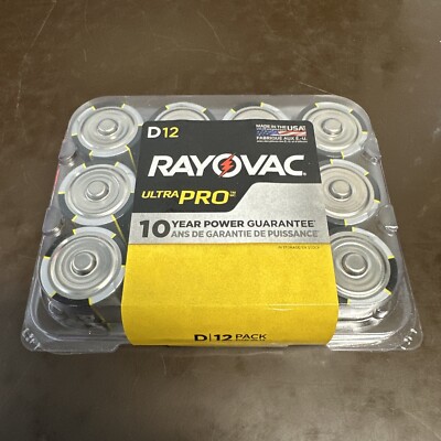 Rayovac  Ultra Pro Alkaline Batteries Size D 1.5 Volt RAYALD12PPJ 12 of Pack NEW