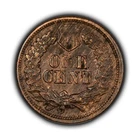 1865 1c Indian Head Small Cent - PQ Woodgrain - AU Dets - SKU-T4532