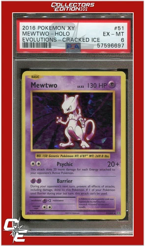 Evolutions 51 Mewtwo Holo Cracked Ice PSA 6