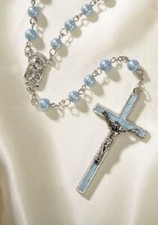 Blue Rosary with two prayer Cards and a gift box