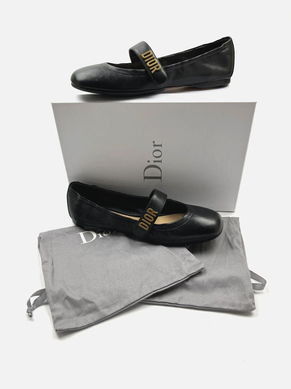 Chaussures ballerines ballerines bébé cuir chrétien DIOR neuves dans leur boîte pointure 39,5 9,5