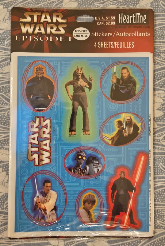 Star Wars Episode 1 The Phantom Menace Stickers Vintage Heartline Anakin Obi-Wan