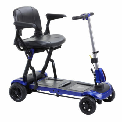 NEW Drive FLEX ZooMe Flex Ultra Compact Folding Travel 4 Wheel Scooter, Blue