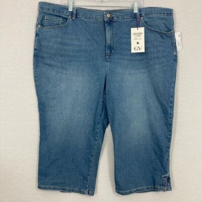 New Gloria Vanderbilt Medium Wash Soft Comfy Capri Jeans size 24W