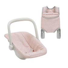 Olivia's Little World Polka Dot Princess Baby Doll Carrier & Car Seat Set, Pi...
