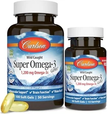 Carlson - Super Omega-3 Gems, 1200 mg Omega-3 100 + 30 softgels