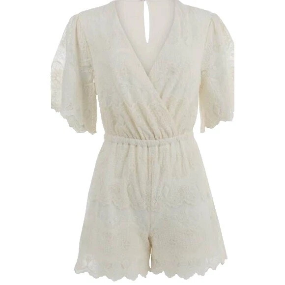 Комбинезоны и ромперы для женщин Lace Romper белые