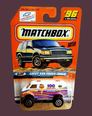 1998 Matchbox 4 X 4 Chevy Van Snack Truck At Your Service Series 20 White #96