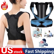 Posture Corrector Shoulder Support Belt Body Brace Bad Back Lumbar Women Men M~