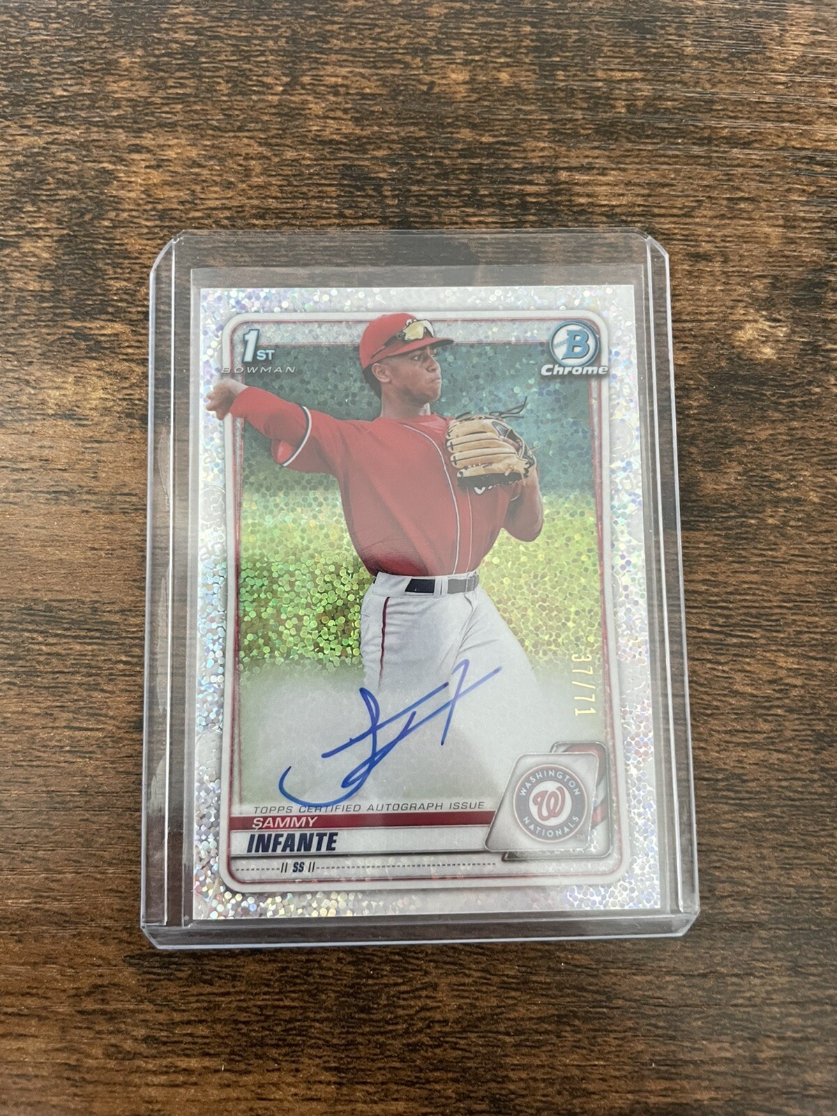 2020 Bowman Chrome Draft Sammy Infante 1st Auto Sparkle Refractor /71