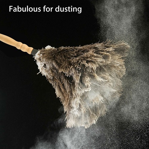 13" Ostrich Feather Duster Durable Dust Collecting cleaning Tool In Wool Shop #F - Picture 9 of 10