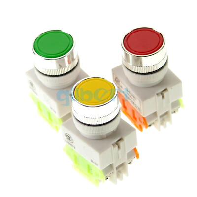 22mm Momentray/Maintained Yellow/Red/Green N/O N/C Round Push Button Switches
