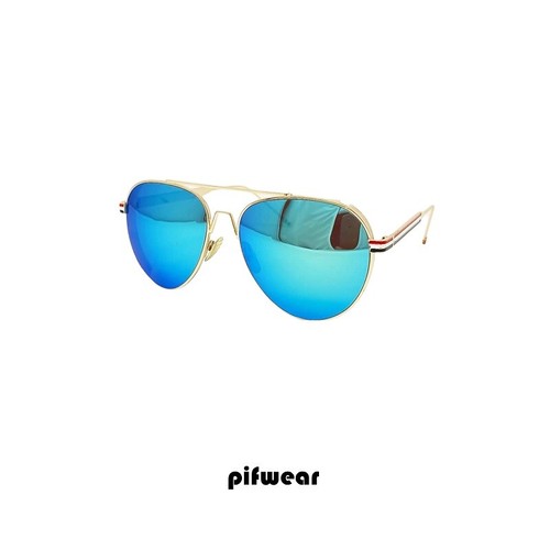 Occhiali da sole uomo donna montatura in metallo lenti blu specchio Pifwear  3023 | eBay
