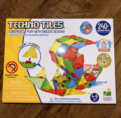 Techno Tiles 240+ Piece 3D Build & Play International STEM Product Learning NEW