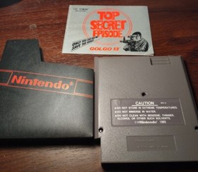 NES : GOLGO 13 : TOP SECRET EPISODE !!  CARTRIDGE, SLEEVE, MANUAL !!