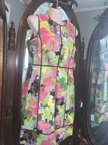 Calvin Klein Floral Multicolored Dress Size 6 - Picture 3 of 12