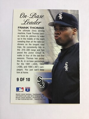 1996 Fleer Ultra Frank Thomas #9 On Base Leader NM-MINT 1077 | eBay