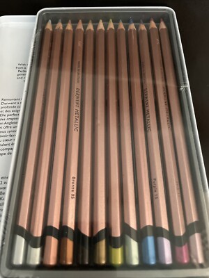 New sealed Derwent DE2305599 Metallic Pencil TIN 12ct