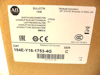 Allen-Bradley 194E-Y16-1753-4G Load switch New Fctory Box