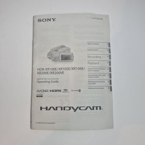 Sony Handycam HDR-XR105E HD 1080p Digital Camcorder 80GB With Accessories - Picture 17 of 23