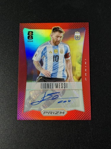 2026 Panini Prizm FIFA World Cup Lionel Messi Auto 2012 Prizm Throwback Red /99