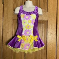 Art Stone Purple Velvet Daisy Sequin Tutu Dance Costume 2117 SC
