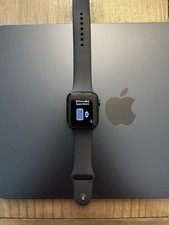 Apple Watch SE 44mm Black Aluminum Navy Band GPS Heart Rate Monitor Waterproof