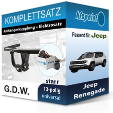 Für Jeep Renegade 10.14- G.D.W. Anhängerkupplung starr + 13polig E-Satz neu