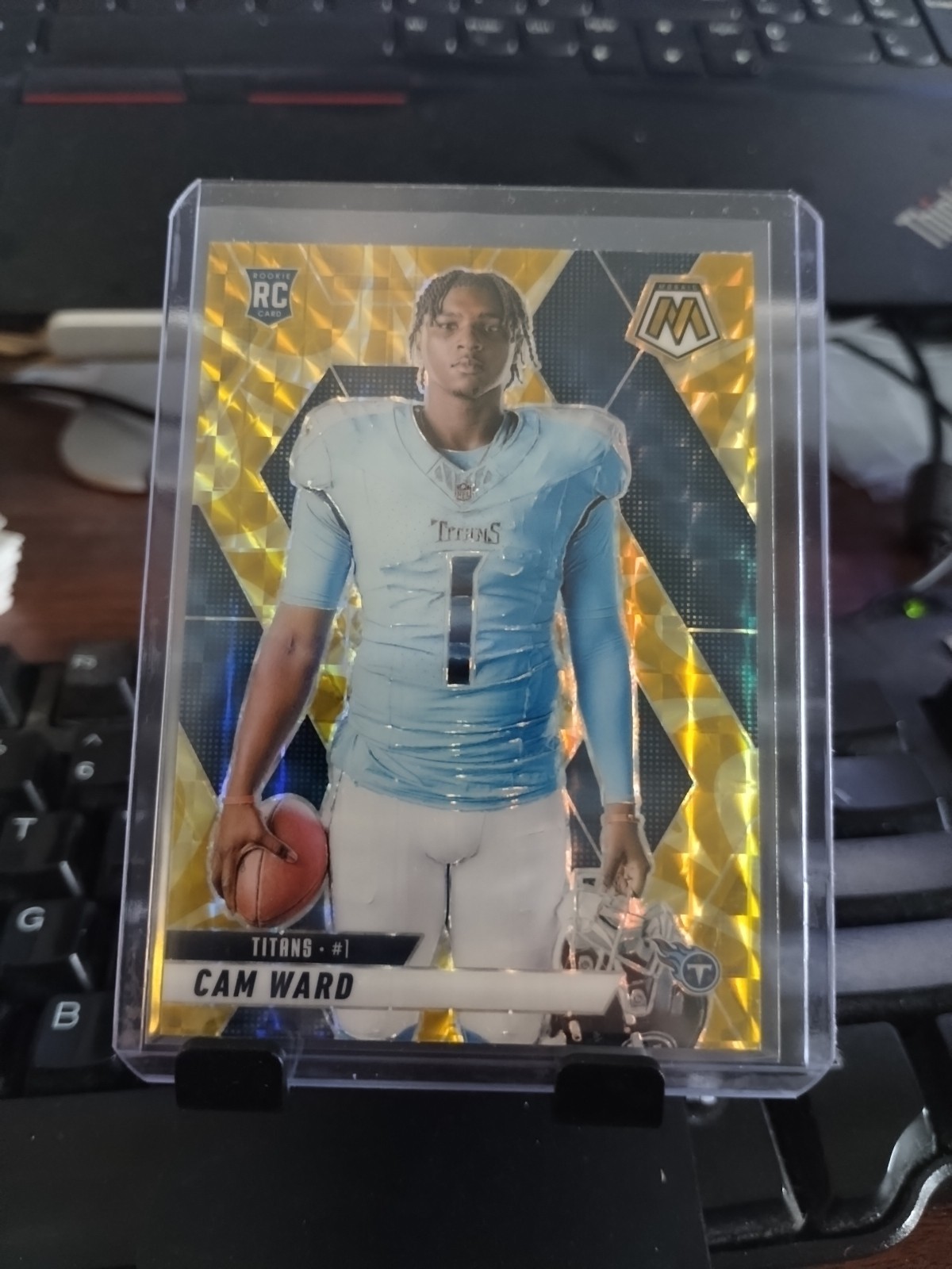 Cam Ward 2025 Mosaic Reactive Yellow Image Variation Rookie #272 TEN Titans