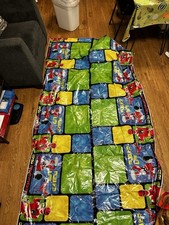 used POWER RANGERS  PLASTIC TABLECOVER, 54"X102"  PARTY SUPPLIES
