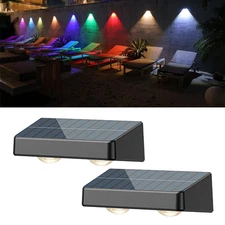 LED Solar Fence Lights Outdoor Garden Yard Wall Step Stairs Deck Lamp Waterproof