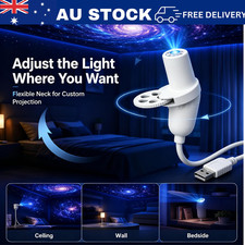 2-in-1 Galaxy Projector Night Light USB Starry Sky Moon Ocean Projector Lamp AUS