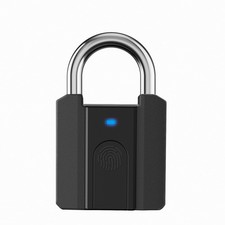 Smart Fingerprint Padlock with Key Backup, Stores 20 Prints, IPX5 Waterproof,...