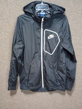 Nike Windbreaker Hooded Full Zip Jacket 885929-010 Black Small